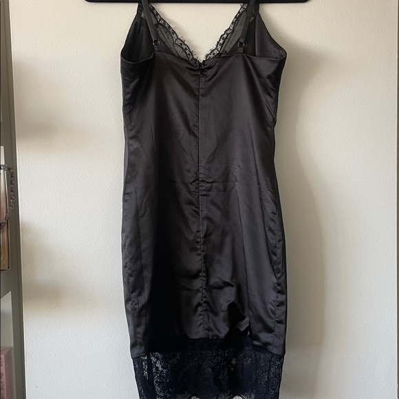 Oh Polly Black Satin Dress UK 8-SMALL - Picture 10 of 11